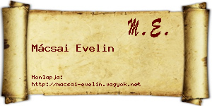 Mácsai Evelin névjegykártya
