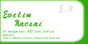 evelin macsai business card